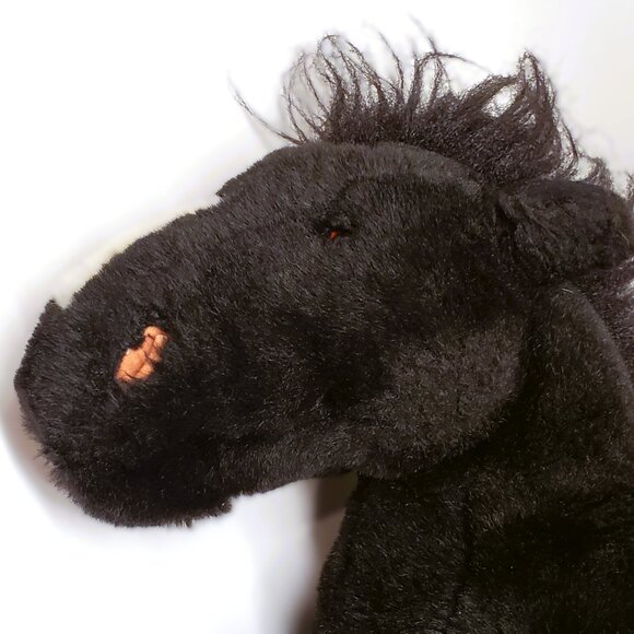 Animal Alley Toys R Us 2000 Black Stallion Plush Y2K Horse Pony Black White - Picture 2 of 9